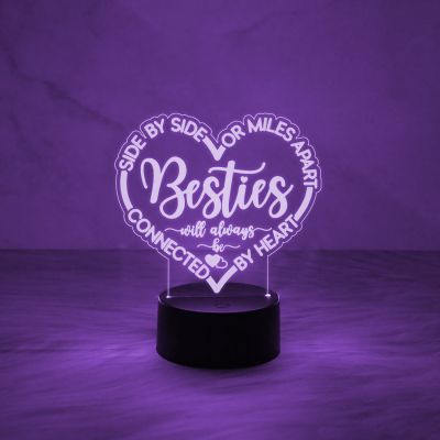 Heart Shape Acrylic Night Lamp Unique | Gift for Your Besties | Express Your Love for Bestie